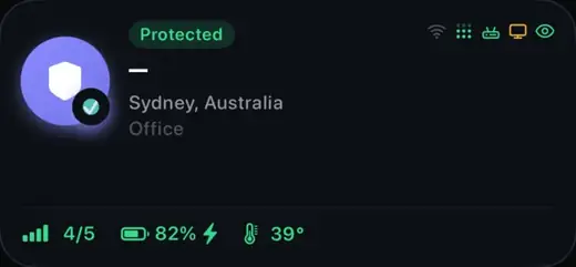A travel router companion: its home-screen widget, protected, sample data