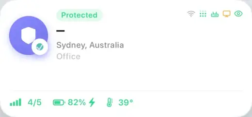 A travel router companion: its home-screen widget, protected, sample data
